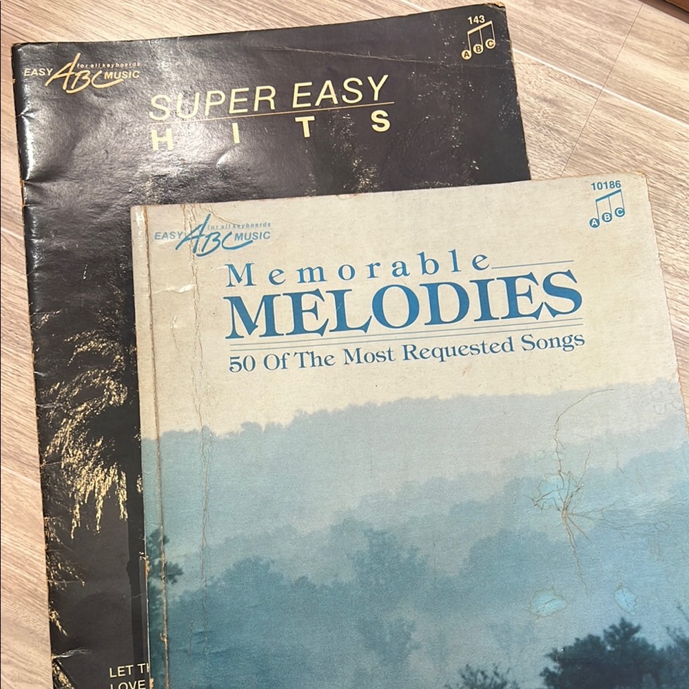 1984 & 1989 Easy ABC music for keyboards or piano super easy hits and 50 top